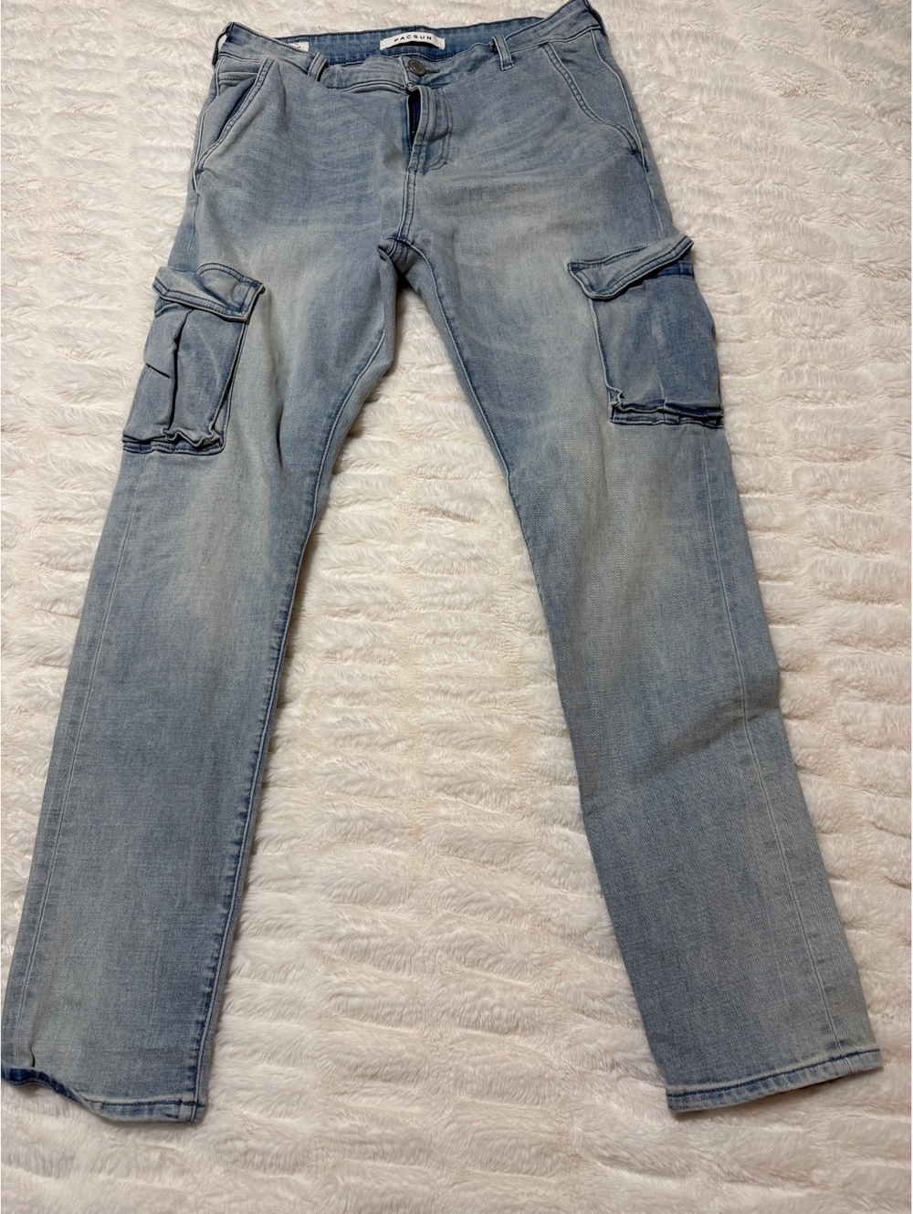 PacSun light wash cargo jeans